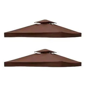 US 10'x10' Waterproof Gazebo 1 2Tier Top Replacement Canopy UV Sunshade Cover US 10'x10' Waterproof Gazebo 1 2Tier Top Replacement Canopy UV Sunshade Cover