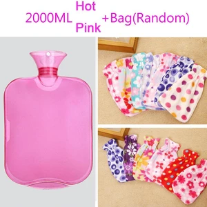 Large PVC Rubber HOT WATER BOTTLE Bag WARM Relaxing Heat / Cold Therapy 2 Liter Pink + Bag Cover Large PVC Rubber HOT WATER BOTTLE Bag WARM Relaxing Heat / Cold Therapy 2 Liter Pink + Bag Cover