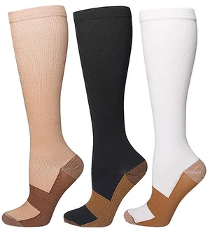 (3 Pairs) Copper Compression Socks 20-30mmHg Graduated Support Mens Womens S-XXL L/XL (3 Pairs) Copper Compression Socks 20-30mmHg Graduated Support Mens Womens S-XXL L/XL