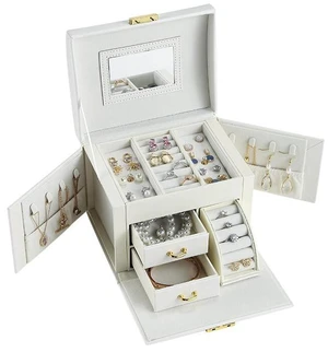 US Large Box Layers Jewelry Organizer Case Portable Travel Lockable Gift Fashion US Large Box Layers Jewelry Organizer Case Portable Travel Lockable Gift Fashion
