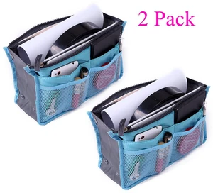 2 Pack Travel Insert Handbag Purse Large Liner Organizer Tidy Bags Sky Blue 2 Pack 2 Pack Travel Insert Handbag Purse Large Liner Organizer Tidy Bags Sky Blue 2 Pack