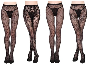 4 Pack Lace Mesh Lingerie Garter Belt Fishnet Thigh High Stocking Pantyhose Sock 4 Pack Lace Mesh Lingerie Garter Belt Fishnet Thigh High Stocking Pantyhose Sock
