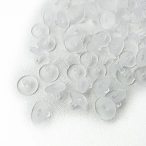 100 pcs 11mm Clear Silicone Pierced Earring Cushions Back Pads Disc Stoppers 100 pcs 11mm Clear Silicone Pierced Earring Cushions Back Pads Disc Stoppers