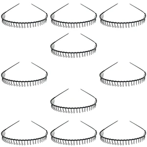 US 10 Pack Unisex Hairband Comb Headband Metal Wire with Teeth US 10 Pack Unisex Hairband Comb Headband Metal Wire with Teeth