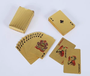 Luxury 24K Gold Foil Poker Playing Cards Deck Carta de Baralho with Box Good Luxury 24K Gold Foil Poker Playing Cards Deck Carta de Baralho with Box Good