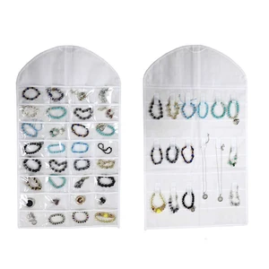 US Seller Jewelry Hanging Non-Woven Organizer Holder 32 Pockets 18 Hook & Loops US Seller Jewelry Hanging Non-Woven Organizer Holder 32 Pockets 18 Hook & Loops