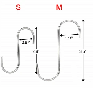 50x Heavy Duty Stainless Steel S Hooks S-Shaped Hanging Utility Hangers 50x Heavy Duty Stainless Steel S Hooks S-Shaped Hanging Utility Hangers