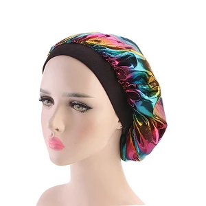 US Women Satin Night Sleep Cap Hair Bonnet Hat Silk Head Cover Wide Elastic Band US Women Satin Night Sleep Cap Hair Bonnet Hat Silk Head Cover Wide Elastic Band