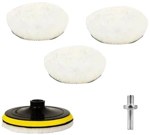 US 5Pc 6" Buffing Polishing Pad Wool Wheel Mop For Car Polisher Drill Adapter US 5Pc 6" Buffing Polishing Pad Wool Wheel Mop For Car Polisher Drill Adapter