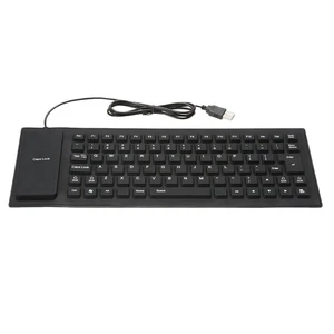US 1 Pc Waterproof Silicone Keyboard Foldable Flexible USB Dustproof Full Size US 1 Pc Waterproof Silicone Keyboard Foldable Flexible USB Dustproof Full Size