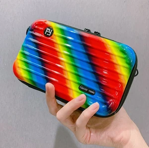 US Women Suitcase Box Shape Crossbody Shoulder Bag Letter Band Travel Carrying BS-4-a xinglidanjianbao caihong US Women Suitcase Box Shape Crossbody Shoulder Bag Letter Band Travel Carrying BS-4-a xinglidanjianbao caihong