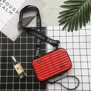 US Women Suitcase Box Shape Crossbody Shoulder Bag Letter Band Travel Carrying BS-4-a xinglidanjianbao hongse US Women Suitcase Box Shape Crossbody Shoulder Bag Letter Band Travel Carrying BS-4-a xinglidanjianbao hongse
