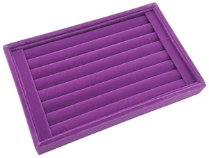 2 Pack Velvet Jewelry Ring Display Organizer Tray Holder Earring Storage Case purple 2 Pack Velvet Jewelry Ring Display Organizer Tray Holder Earring Storage Case purple