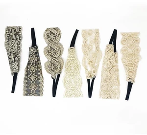 US 7Pcs Women Lace Headband Stretch Hairband Elegant Wide Headwrap Turban US 7Pcs Women Lace Headband Stretch Hairband Elegant Wide Headwrap Turban