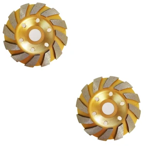 US 2 Pc 4" inch Diamond Segment Grinding Wheel Disc Grinder Cup Concrete Cut US 2 Pc 4" inch Diamond Segment Grinding Wheel Disc Grinder Cup Concrete Cut