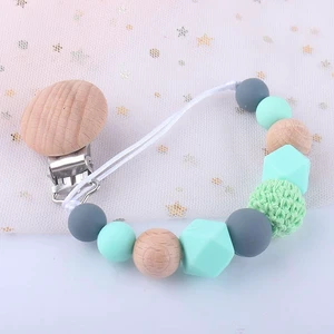 US 1-2 Pack Baby Pacifier Clip Chain Binky Holder Teething Beads Wooden Silicone CR-1-anaizuilianjia mutoumaoqiu lvse1ge US 1-2 Pack Baby Pacifier Clip Chain Binky Holder Teething Beads Wooden Silicone CR-1-anaizuilianjia mutoumaoqiu lvse1ge