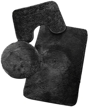 US 3-Piece Bathroom Rug Set Include U-Shaped Contour Toilet Mat Machine Washable US 3-Piece Bathroom Rug Set Include U-Shaped Contour Toilet Mat Machine Washable