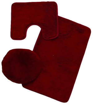 US 3-Piece Bathroom Rug Set Include U-Shaped Contour Toilet Mat Machine Washable DB-1- b matongdiansanjiantao jiuhong US 3-Piece Bathroom Rug Set Include U-Shaped Contour Toilet Mat Machine Washable DB-1- b matongdiansanjiantao jiuhong