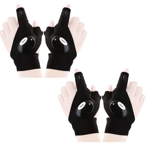 US 2 Pair LED Flashlight Glove Fingerless Outdoor Fishing Camping Hiking Glove US 2 Pair LED Flashlight Glove Fingerless Outdoor Fishing Camping Hiking Glove