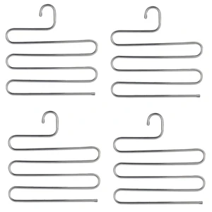 US 2 Pcs Trouser Pants Hanger Non-Slip S-Shape 5-Layer Rack Closet Space Saver US 2 Pcs Trouser Pants Hanger Non-Slip S-Shape 5-Layer Rack Closet Space Saver