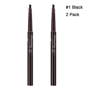 2 Pack Eyebrow Pencil Retractable Slant Tip with Brush Double-end Waterproof 2 Pack Eyebrow Pencil Retractable Slant Tip with Brush Double-end Waterproof