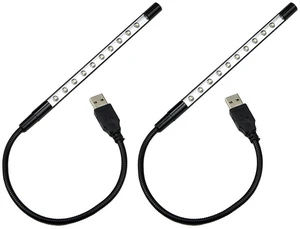 US 2 Pack Portable 10-LED USB Light Flexible Lamp Reading Notebook Laptop Plugt US 2 Pack Portable 10-LED USB Light Flexible Lamp Reading Notebook Laptop Plugt