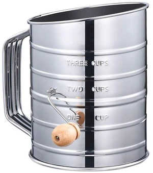 US 1 Pc Stainless Steel Flour Sifter Fine Mesh Rotary Hand Crank Wire Agitator US 1 Pc Stainless Steel Flour Sifter Fine Mesh Rotary Hand Crank Wire Agitator