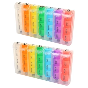 US 2 Pack Weekly Pill Organizer Planner 7 Day Container Medicine Pop Up US 2 Pack Weekly Pill Organizer Planner 7 Day Container Medicine Pop Up