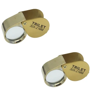 US 2Pc 30X Jeweler Coin Loupe Magnifier Foldable Pocket Magnifying Glass Eye US 2Pc 30X Jeweler Coin Loupe Magnifier Foldable Pocket Magnifying Glass Eye