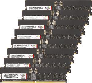 V-COLOR DDR5 256GB (32GBx8) 6200MHz CL32 2Gx8 2Rx8 OC R-DIMM (Overclocking ECC Registered DIMM) 1.4V Memory Ram for WRX90 Workstation (AMD EXPO) (TRA532G62D832O)