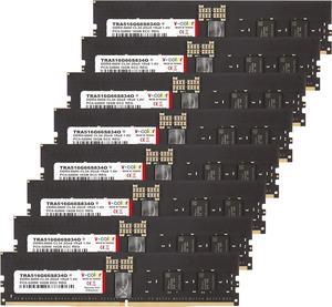 V-COLOR DDR5 128GB (16GBx8) 6600MHz CL34 2Gx8 1Rx8 OC R-DIMM (Overclocking ECC Registered DIMM) 1.4V Memory Ram for WRX90 Workstation (AMD EXPO) (TRA516G66S834O)