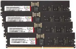 V-COLOR DDR5 64GB (16GBx4) 5600MHz CL46 2Gx8 1Rx8 ECC R-DIMM (ECC Registered DIMM) 1.1V Memory Ram for Server and Workstations with Hynix IC (TR516G56S846Q)