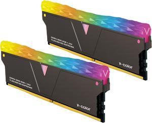 V-COLOR Prism Pro RGB 16GB (2x8GB) DDR4 3600MHz (PC4-28800) U-DIMM 1.35V SK Hynix IC Gaming Memory - Black (TL8G36818D-E6PRKWK)