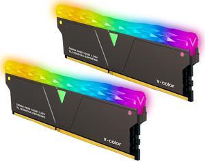 V-Color Prism Pro DDR4 32GB (2 x 16GB) 3600MHz (PC4-28800) CL18 RGB Gaming Desktop Ram Memory Module UDIMM Hynix IC Jet Black(TL1636818A-E6PRKWK)