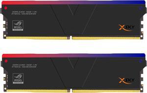 V-COLOR DDR5 XSky ROG Certified 32GB(16GBx2) 6400MHz CL32-39-39-102 1.4V SK Hynix IC RGB Gaming Desktop Upgrade RAM Memory Module U-DIMM (INTEL XMP) -Midnight Black (RTMXSL1664832KWK)