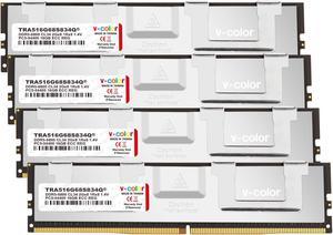 V-COLOR DDR5 64GB (16GBx4) 6800MHz CL34 2Gx8 1Rx8 OC R-DIMM (Overclocking ECC Registered DIMM) 1.4V Memory Ram for TRX50 Workstation (AMD EXPO) (TRA516G68S834Q)