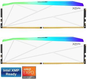 V-COLOR Manta XFinity RGB DDR5 32GB (16GBx2) 7200MHz XMP 3.0 & AMD EXPO
CL34 1.4V RGB Gaming Desktop Upgrade RAM U-DIMM Memory Module SK Hynix IC - WHITE (TMXFL1672834WWK)