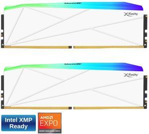 V-COLOR Manta XFinity RGB DDR5 32GB (16GBx2) 7800MHz XMP 3.0 & AMD EXPO
CL38 1.45V RGB Gaming Desktop Upgrade RAM U-DIMM Memory Module SK Hynix IC - WHITE (TMXFL1678838WWK)