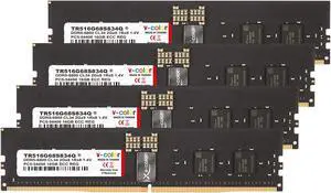 V-COLOR DDR5 64GB (16GBx4) 6800MHz CL34 Overclocking R-DIMM 2Gx8 1Rx8 1.4V ECC Registered DIMM Memory for W790 Workstation (Intel XMP) (TR516G68S834Q)