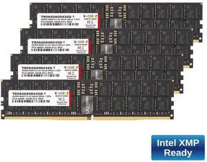 V-COLOR DDR5 256GB (64GBx4) 6000MHz CL32 Overclocking R-DIMM 4Gx4 2Rx4 1.25V ECC Registered DIMM Memory for W790 Workstation (Intel XMP) (TR564G60D432Q)