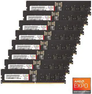 V-COLOR DDR5 192GB (24GBx8) 4800MHz CL40 3Gx8 1Rx8 JEDEC R-DIMM (ECC Registered DIMM) 1.25V Memory Ram for WRX90 Workstation (AMD EXPO) (TRA524G48S840O)