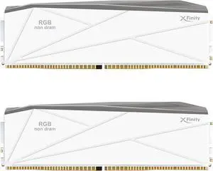V-COLOR Manta XFinity CUDIMM DDR5 RGB Filler Solution - 2X Modules - 0GB RAM - Intel Compatible - White w/ Silver Light Rod