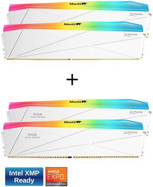 V-COLOR DDR5 SCC 2+2 KIT Manta XFinity 48GB(24GBx2) 7800MHz with RGB Filler kit CL38 1.4V RGB Gaming Desktop Upgrade RAM Memory Module - White (TMXFL2478838WW-DW)