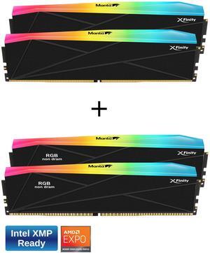 V-COLOR DDR5 SCC 2+2 KIT Manta XFinity 48GB(24GBx2) 7200MHz with RGB Filler kit CL34 1.4V RGB Gaming Desktop Upgrade RAM Memory Module - Black (TMXFL2472834KW-DK)