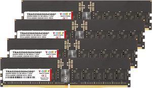 V-COLOR DDR5 1024GB (256GBx4) 5600MHz CL38 16Gx4 8Rx4 OC R-DIMM (Overclocking ECC Registered DIMM) 1.25V Memory Ram for TRX50 Workstation (AMD EXPO) (TRA5256G56O438Q)