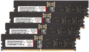 V-COLOR DDR5 64GB (16GBx4) 6400MHz CL32 2Gx8 1Rx8 OC R-DIMM (Overclocking ECC Registered DIMM) 1.4V Memory Ram for TRX50 Workstation (AMD EXPO) (TRA516G64S832Q)