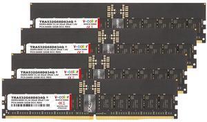 V-COLOR DDR5 128GB (32GBx4) 6800MHz CL34 2Gx8 2Rx8  OC R-DIMM (Overclocking ECC Registered DIMM) 1.4V Memory Ram for TRX50 Workstation (AMD EXPO) (TRA532G68D834Q)
