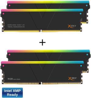V-COLOR DDR5 SCC 2+2 KIT Manta XSky 32GB (2x16GB) 6000MHz CL28 1.4V Gaming Desktop Upgrade Memory Module, Ultra Low Timing, compatible for Intel XMP TMXSL1660828KW-DK