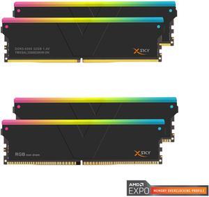 V-COLOR DDR5 SCC 2+2 KIT Manta XSky 64GB(2x32GB) 6000MHz CL28 1.4V AMD EXPO Gaming Memory with RGB Filler Kit, Ultra-Low Timing (TMXSAL3260828KW-DK)