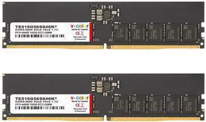 V-Color DDR5 32GB (16GBx2) 5600MHz CL46 1Rx8 ECC UNBUFFERED DIMM 1.1V (ECC UDIMM) Memory Ram for Server (TE516G56S846K)